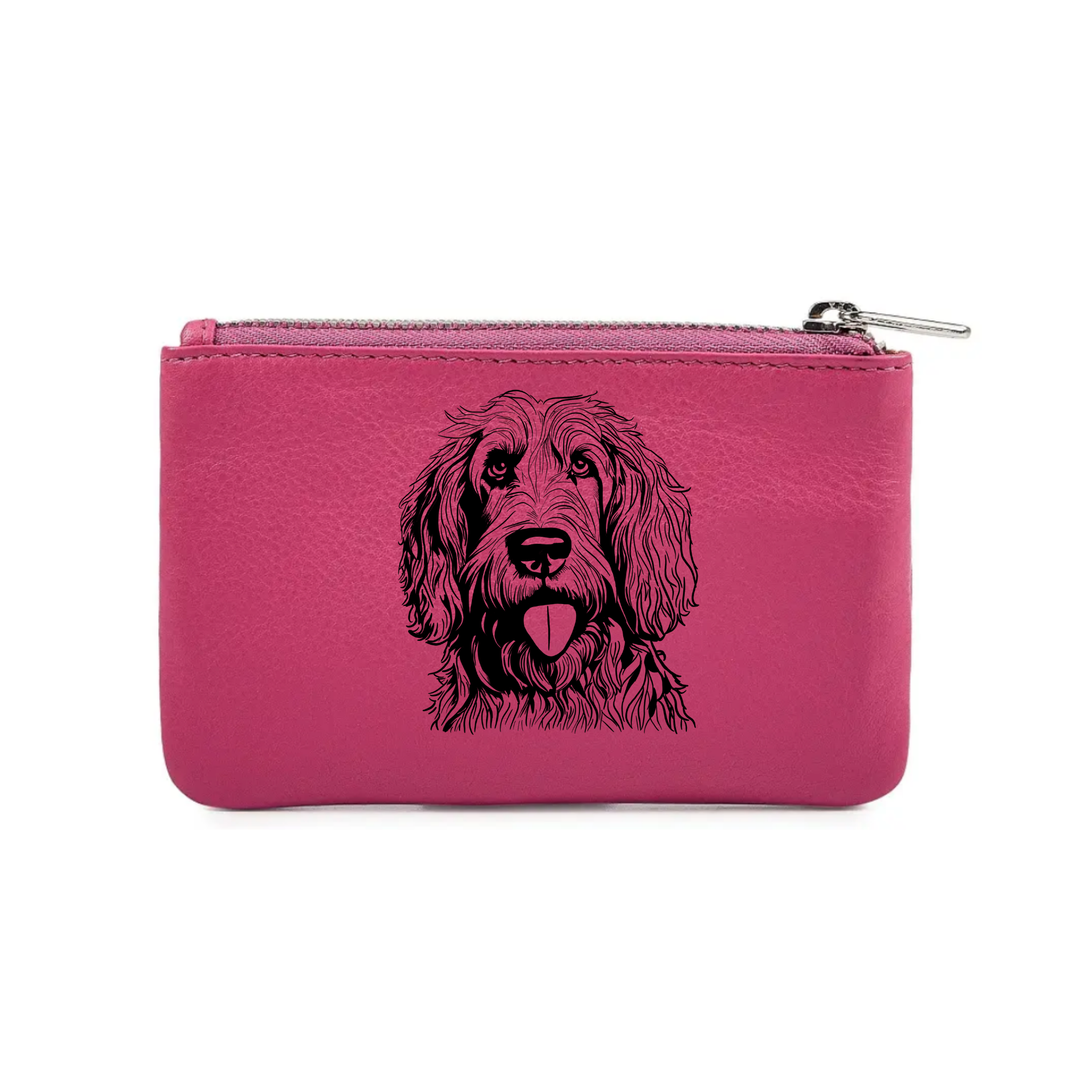 Otterhound Face Engraved Genuine Leather Coin Purse (Multiple Colour Options)