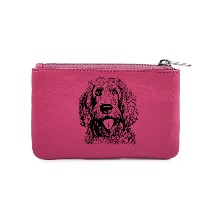 Otterhound Face Engraved Genuine Leather Coin Purse (Multiple Colour Options)
