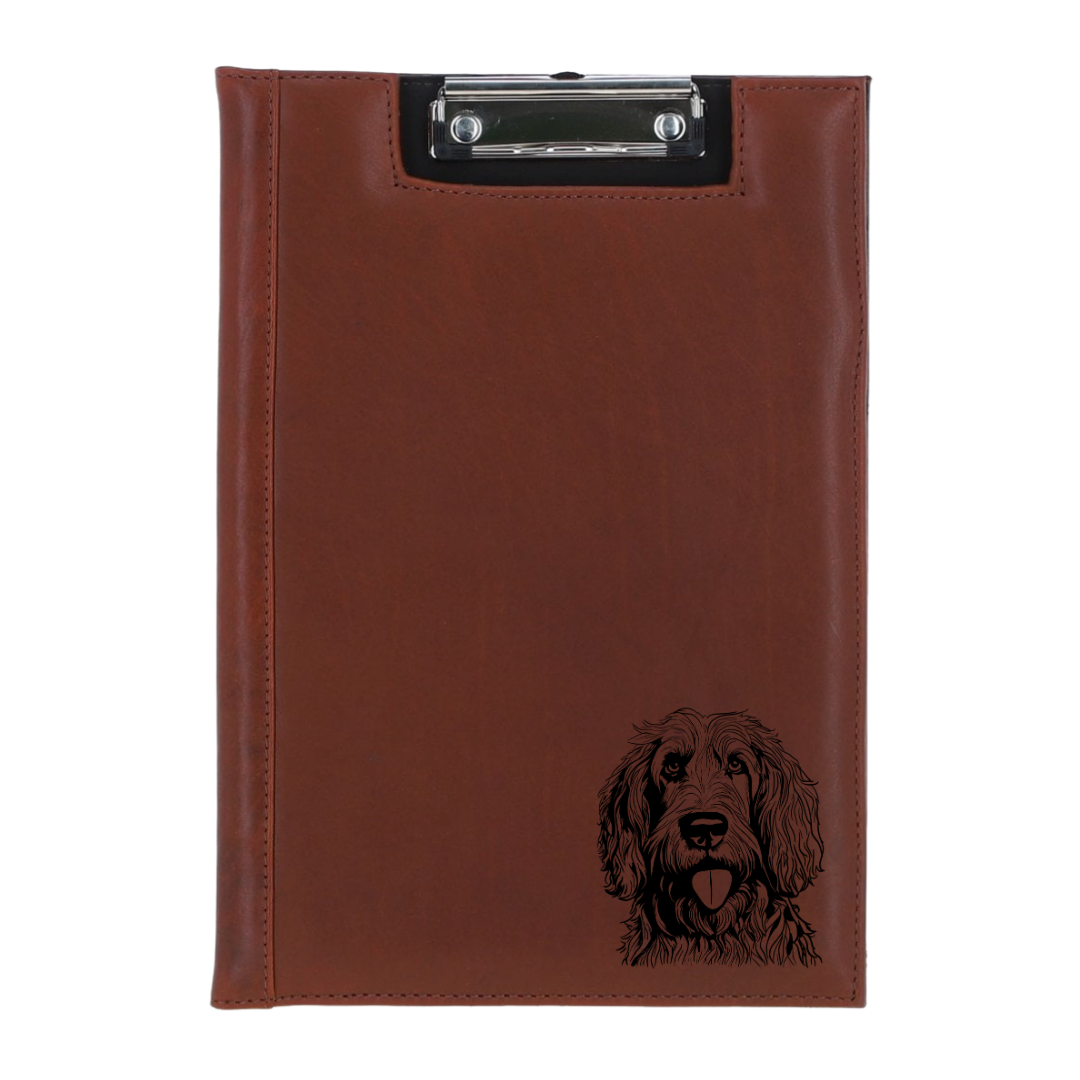 Otterhound Face Engraved Leather Clipboard