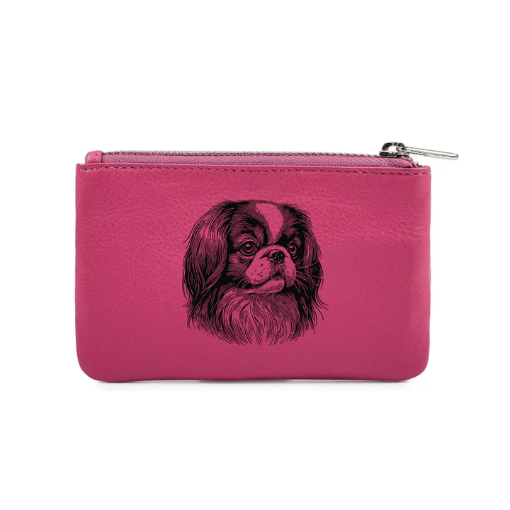 Japanese Chin Face Engraved Genuine Leather Coin Purse (Multiple Colour Options)