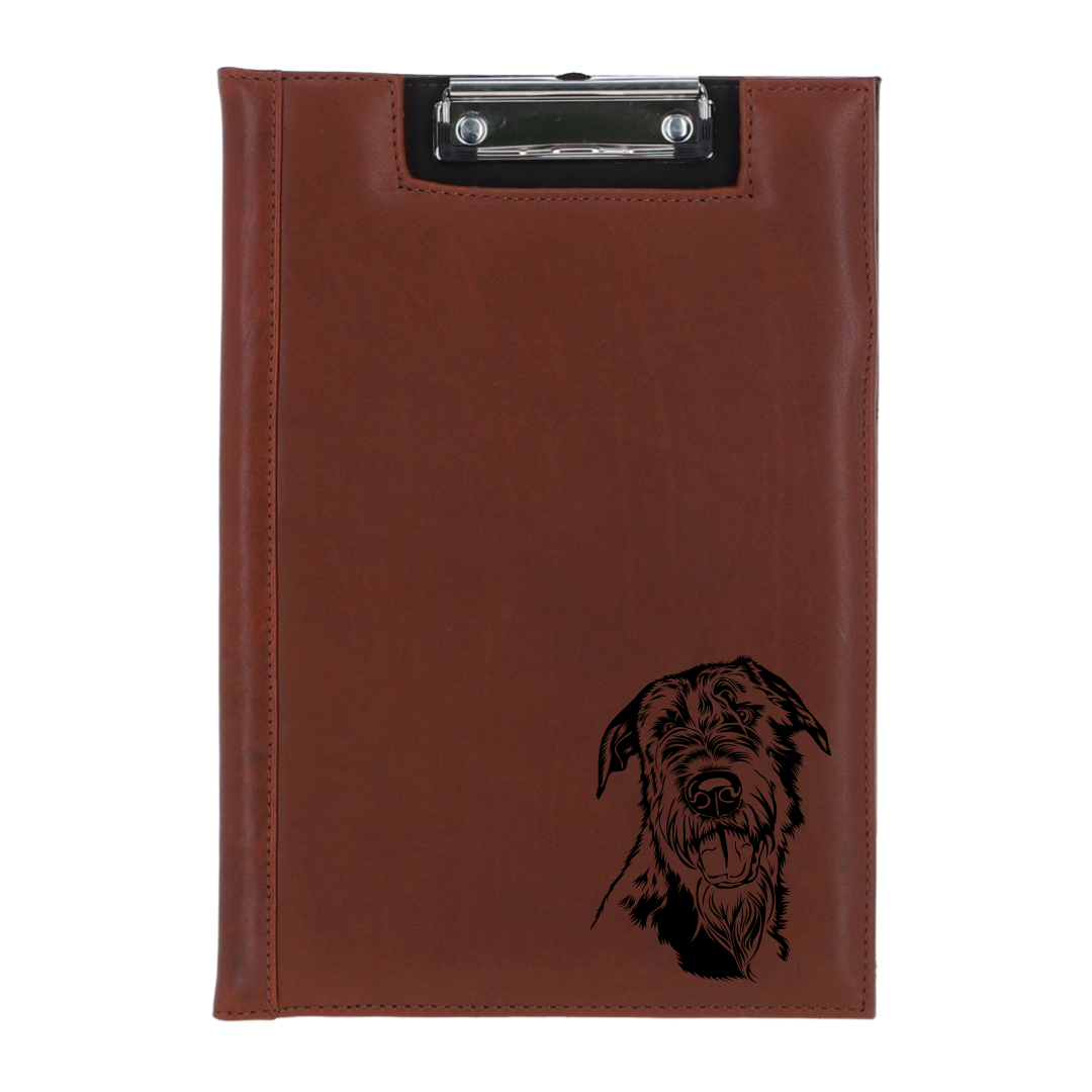 Irish Wolfhound Engraved Leather Clipboard