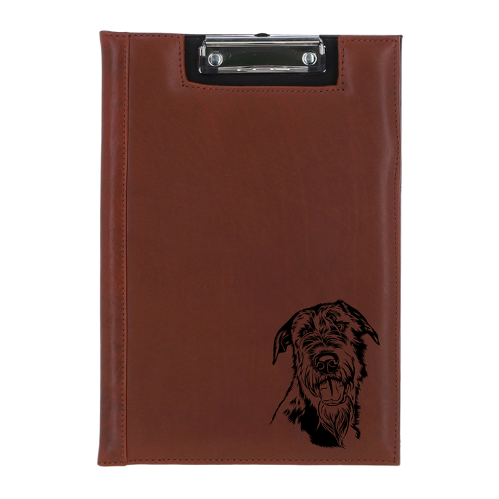 Irish Wolfhound Engraved Leather Clipboard