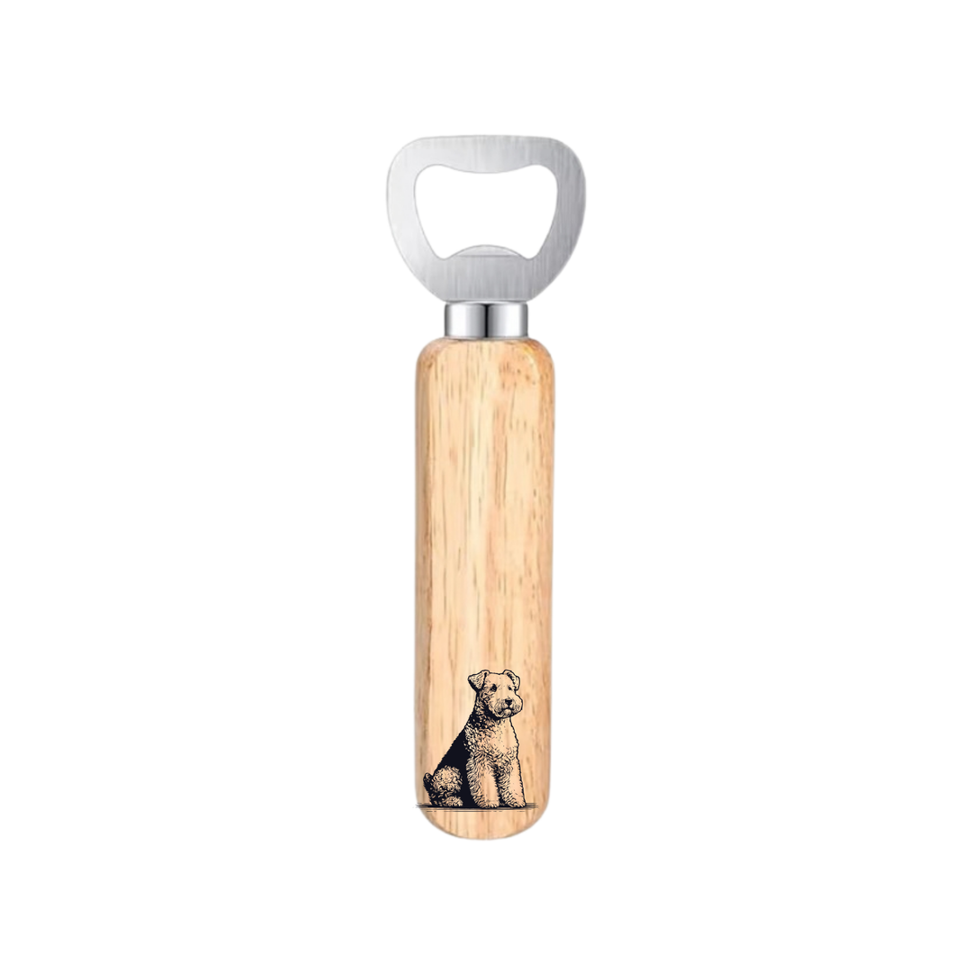 Lakeland Terrier Sitting Engraved Wooden Bottle Opener