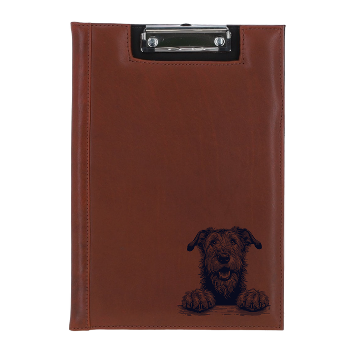Irish Wolfhound Paws Engraved Leather Clipboard