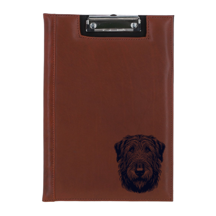 Irish Wolfhound Face Engraved Leather Clipboard