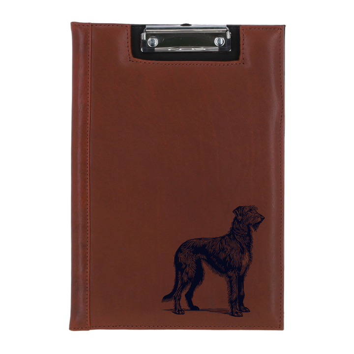 Irish Wolfhound Standing Engraved Leather Clipboard