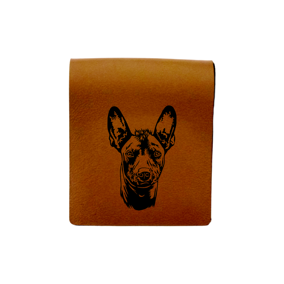 Xoloitzcuintli Face Engraved Genuine Leather Magnetic Bookmark