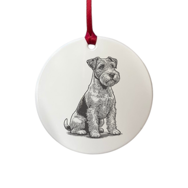 Personalised Jack Russell Terrier Sitting Engraved White Acrylic Decoration