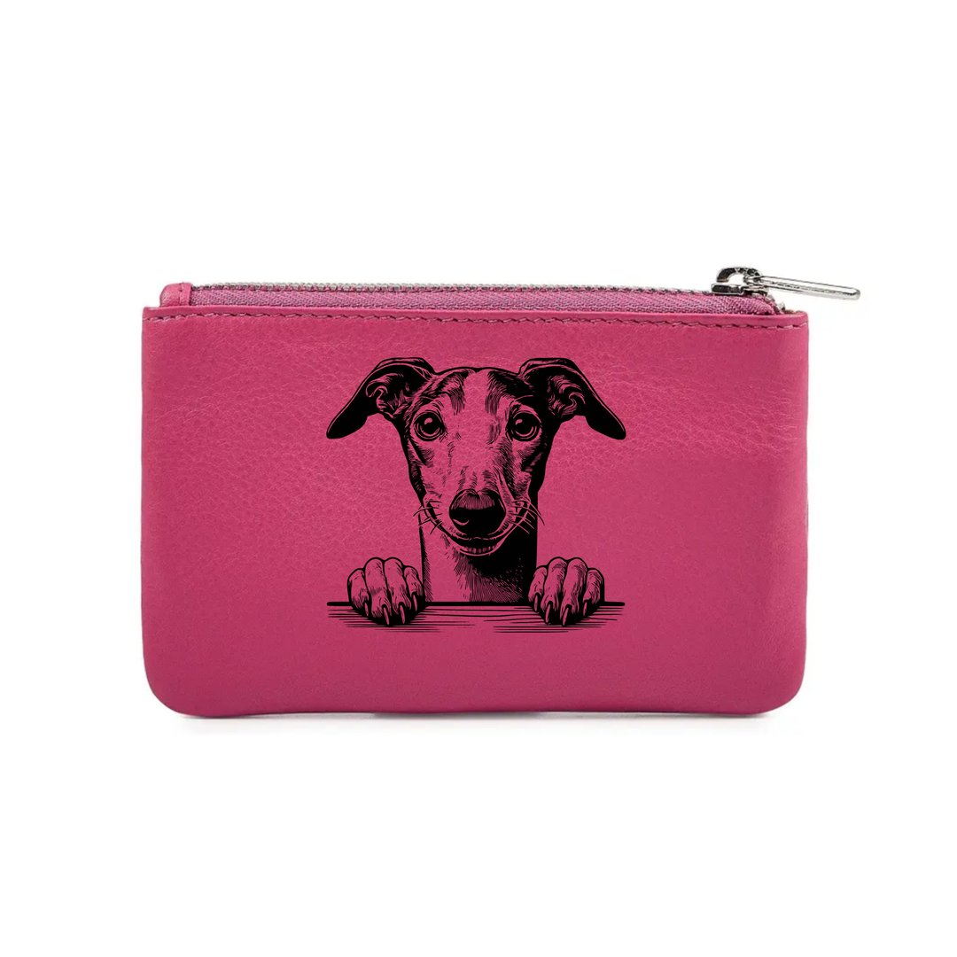 Greyhound Paws Engraved Genuine Leather Coin Purse (Multiple Colour Options)