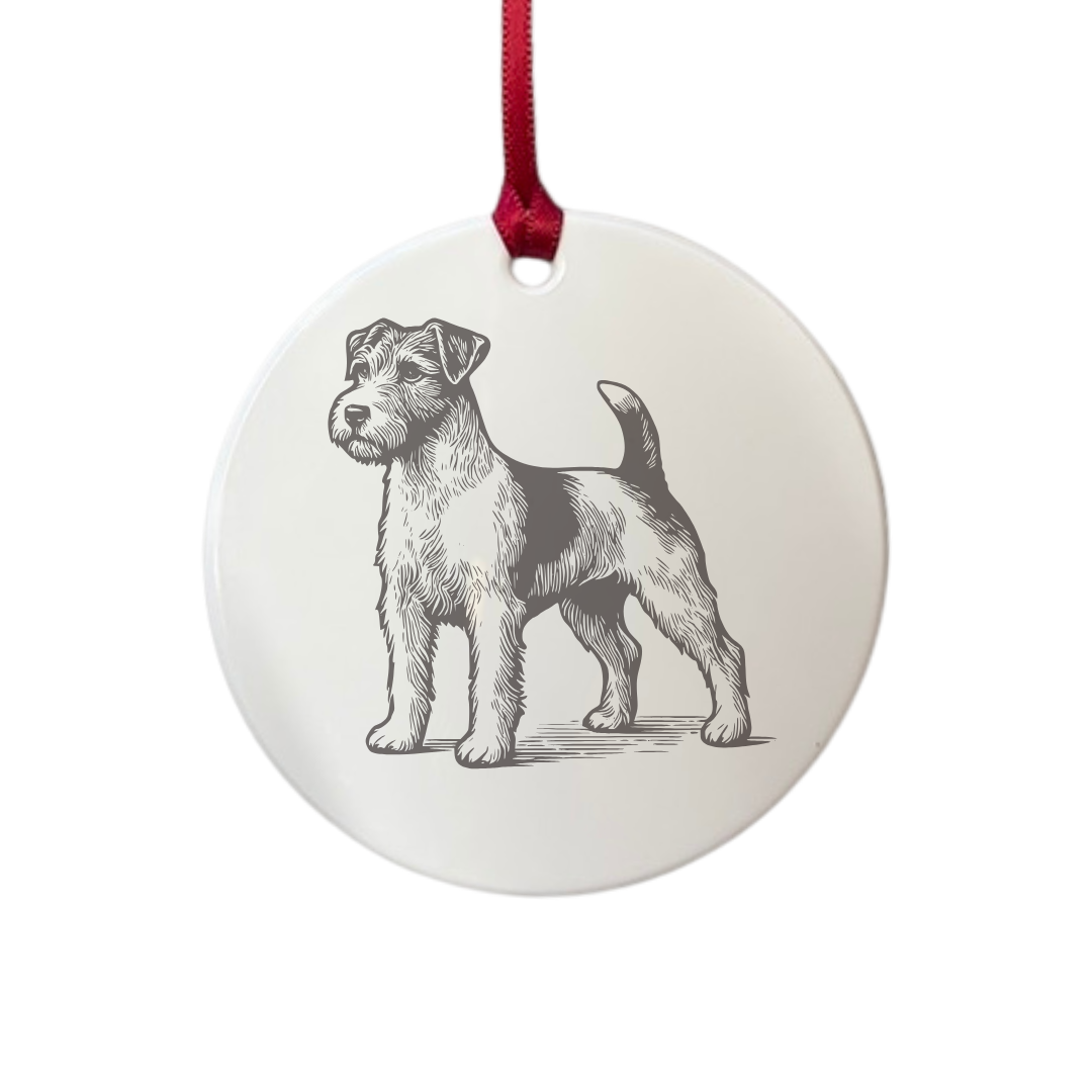 Personalised Jack Russell Terrier Standing Engraved White Acrylic Decoration