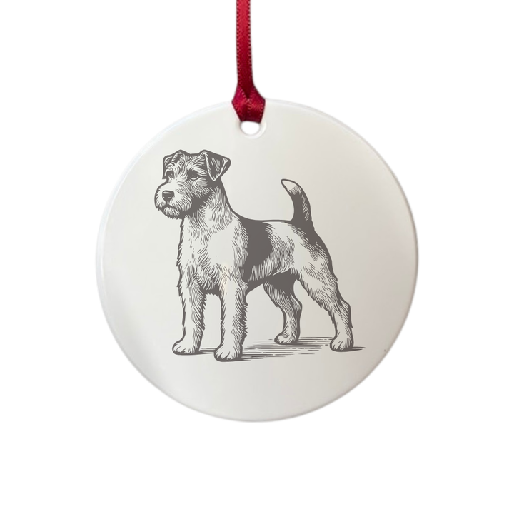 Personalised Jack Russell Terrier Standing Engraved White Acrylic Decoration