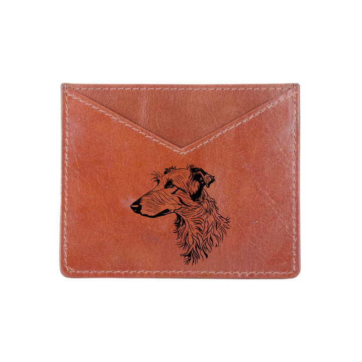 Deerhound Engraved Genuine Leather Cardholder