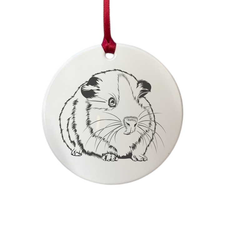 Personalised Guinea Pig Engraved White Acrylic Decoration