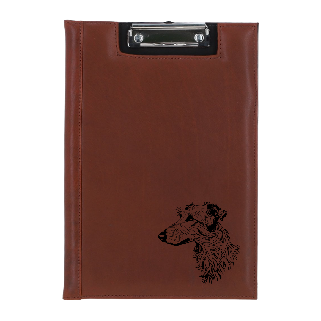 Deerhound Engraved Leather Clipboard