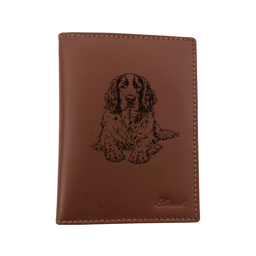 English Springer Spaniel LD Engraved Leather Passport Cover