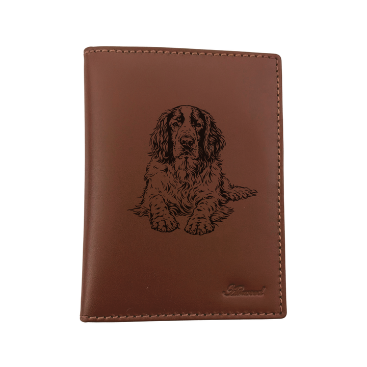 English Springer Spaniel LD Engraved Leather Passport Cover