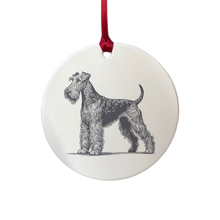 Personalised Irish Terrier Standing Engraved White Acrylic Decoration