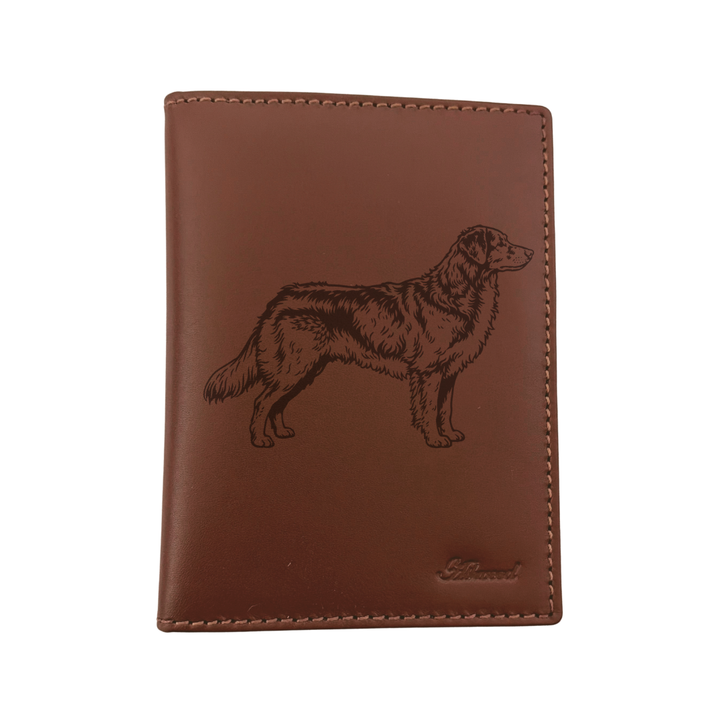 Nova Scotia Duck Tolling Retriever Standing Engraved Leather Passport Cover