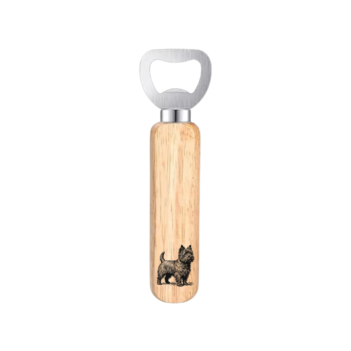 Cairn Terrier Standing Engraved Wooden Bottle Opener