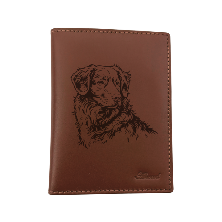 Nova Scotia Duck Tolling Retriever Face Engraved Leather Passport Cover