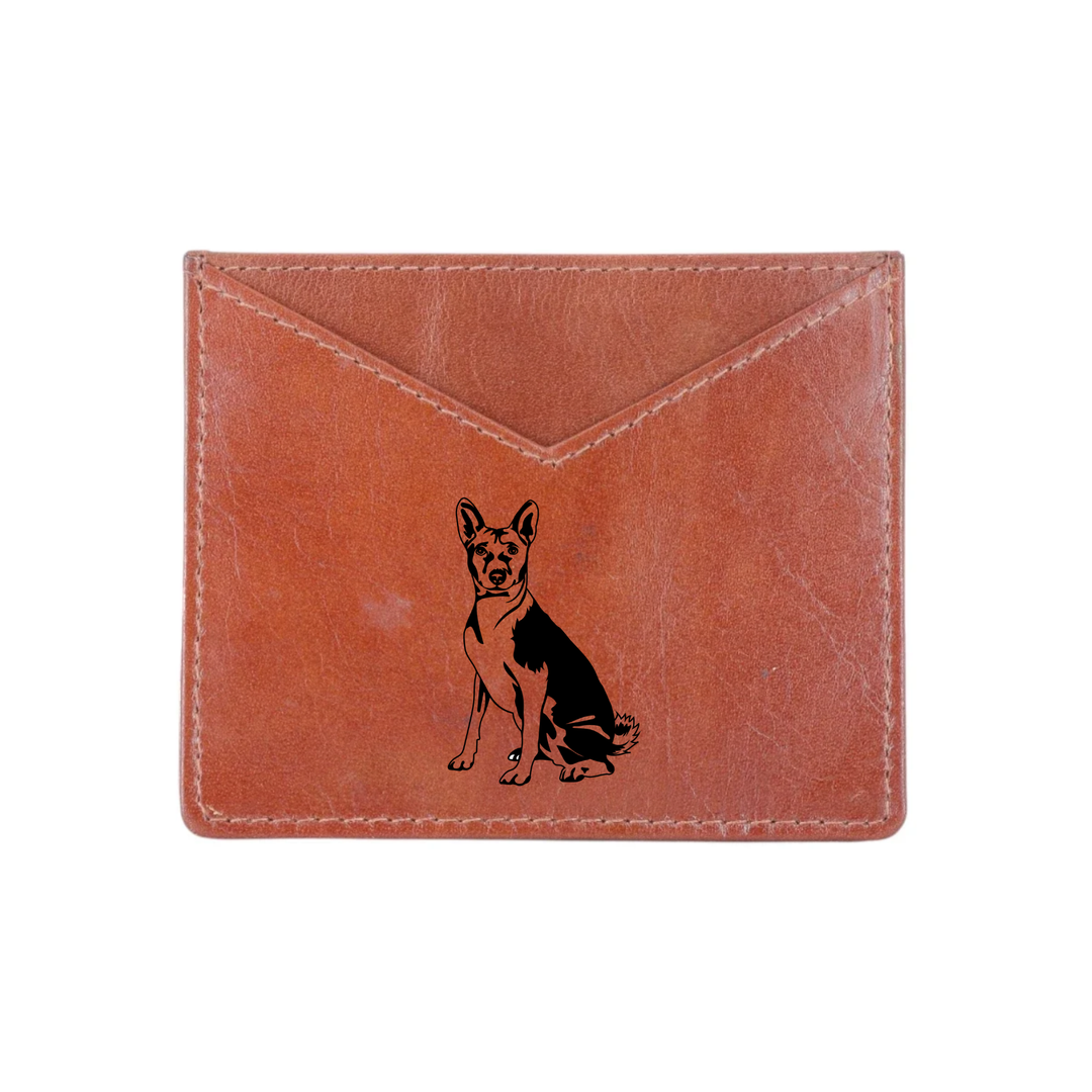 Australian Kelpie  Engraved Genuine Leather Cardholder