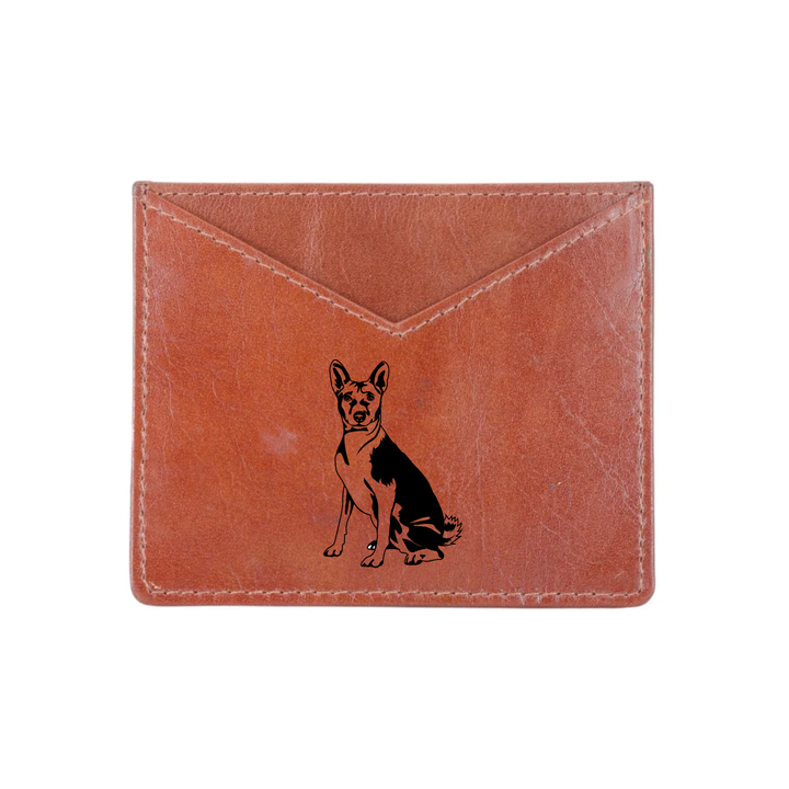Australian Kelpie  Engraved Genuine Leather Cardholder