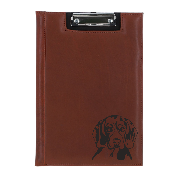 Beagle Face Engraved Leather Clipboard