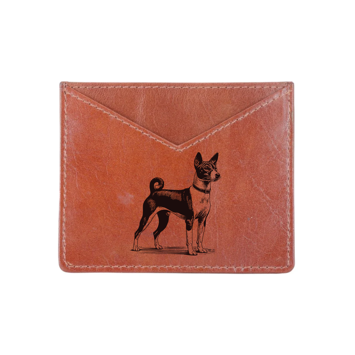 Basenji Engraved Genuine Leather Cardholder