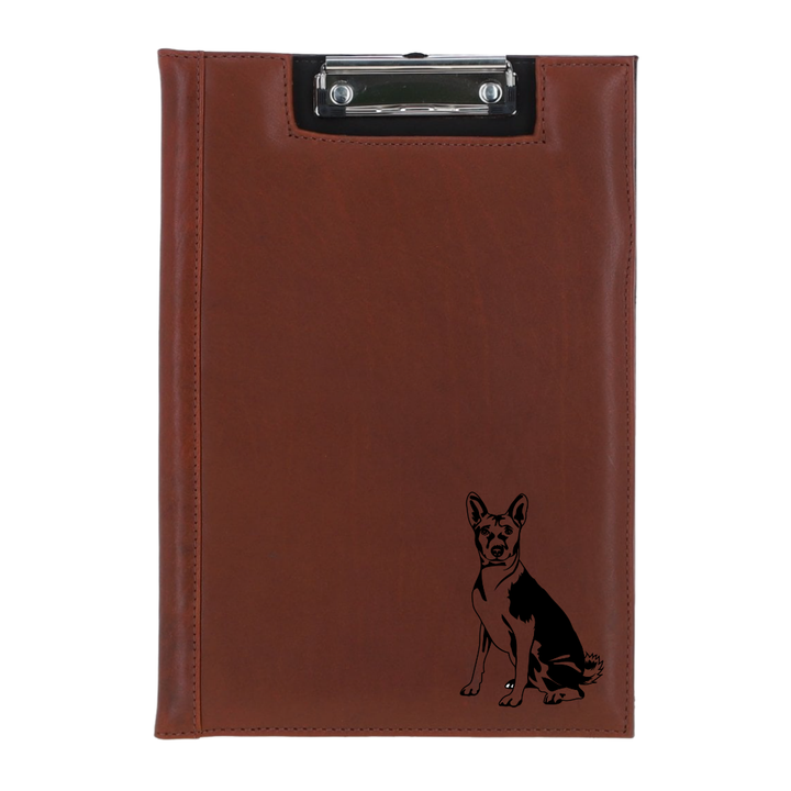 Basenji Sitting Engraved Leather Clipboard
