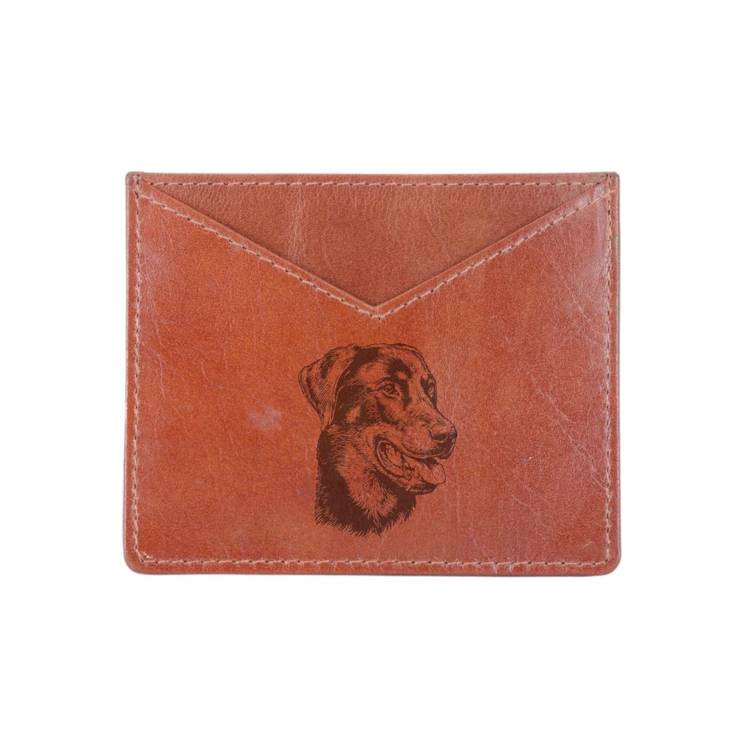 Beauceron Engraved Genuine Leather Cardholder