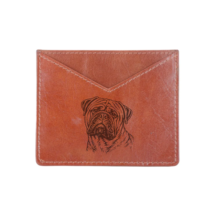 Bullmastiff Engraved Genuine Leather Cardholder