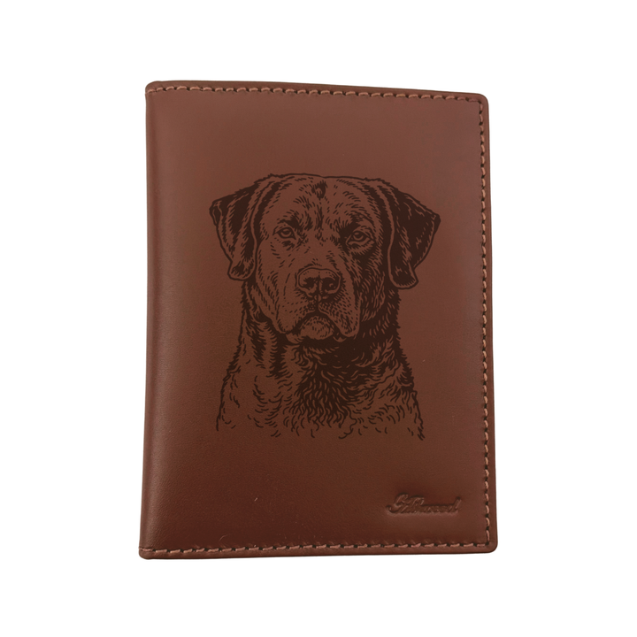 Chesapeake Bay Retriever Face Engraved Leather Passport Cover