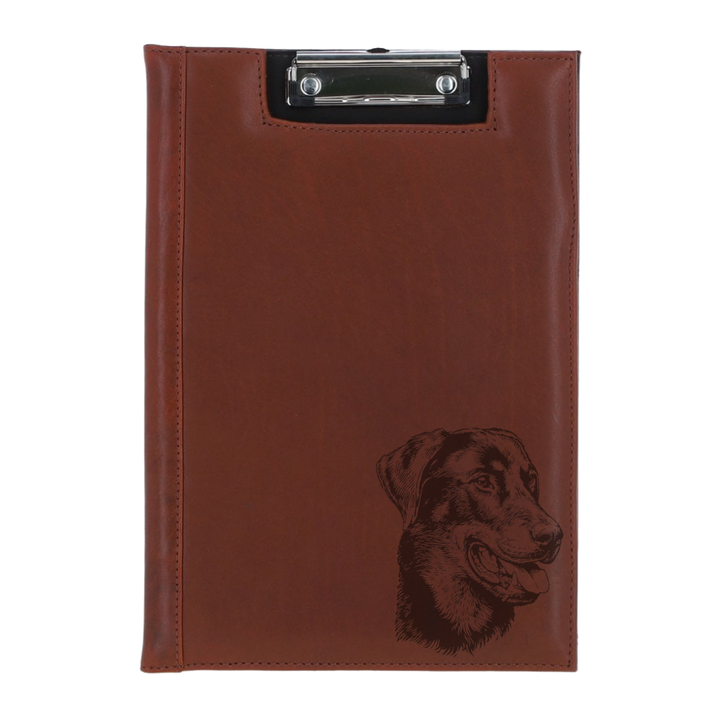Beauceron Engraved Leather Clipboard
