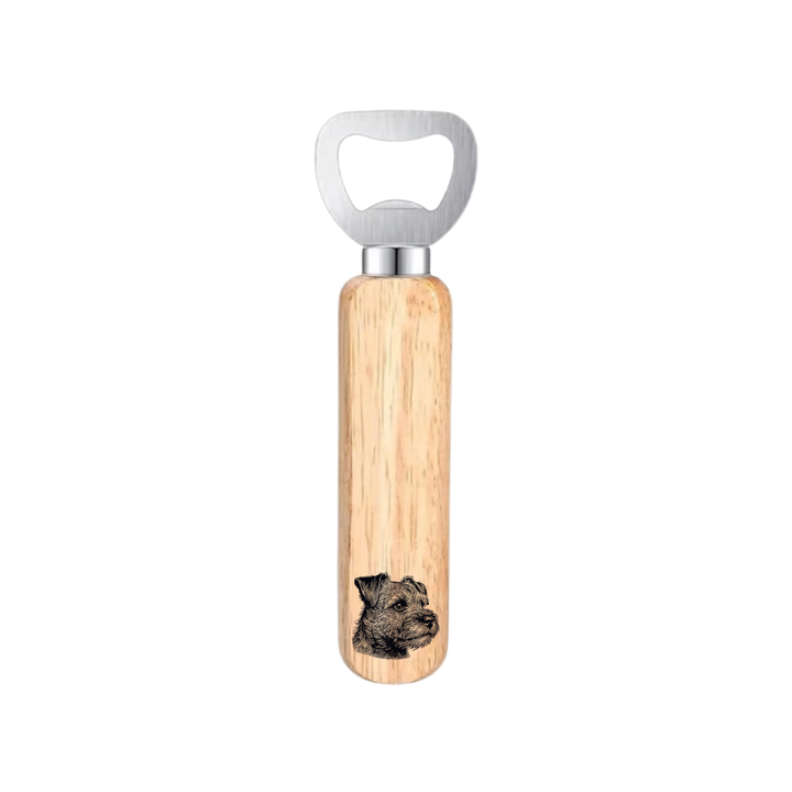 Border Terrier SP Face Engraved Wooden Bottle Opener