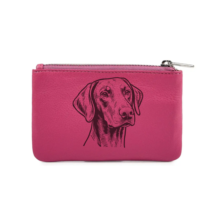 Dobermann Engraved Genuine Leather Coin Purse (Multiple Colour Options)