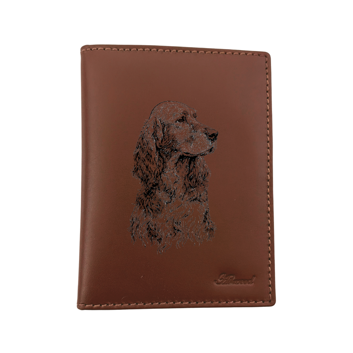 Irish Setter Face Engraved Leather Passport Cover