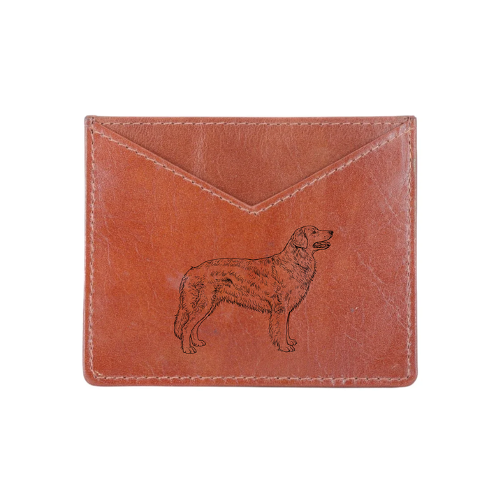 Hovawart Standing Engraved Genuine Leather Cardholder