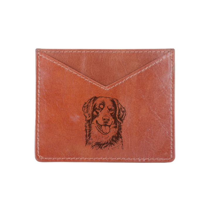 Hovawart Face Engraved Genuine Leather Cardholder