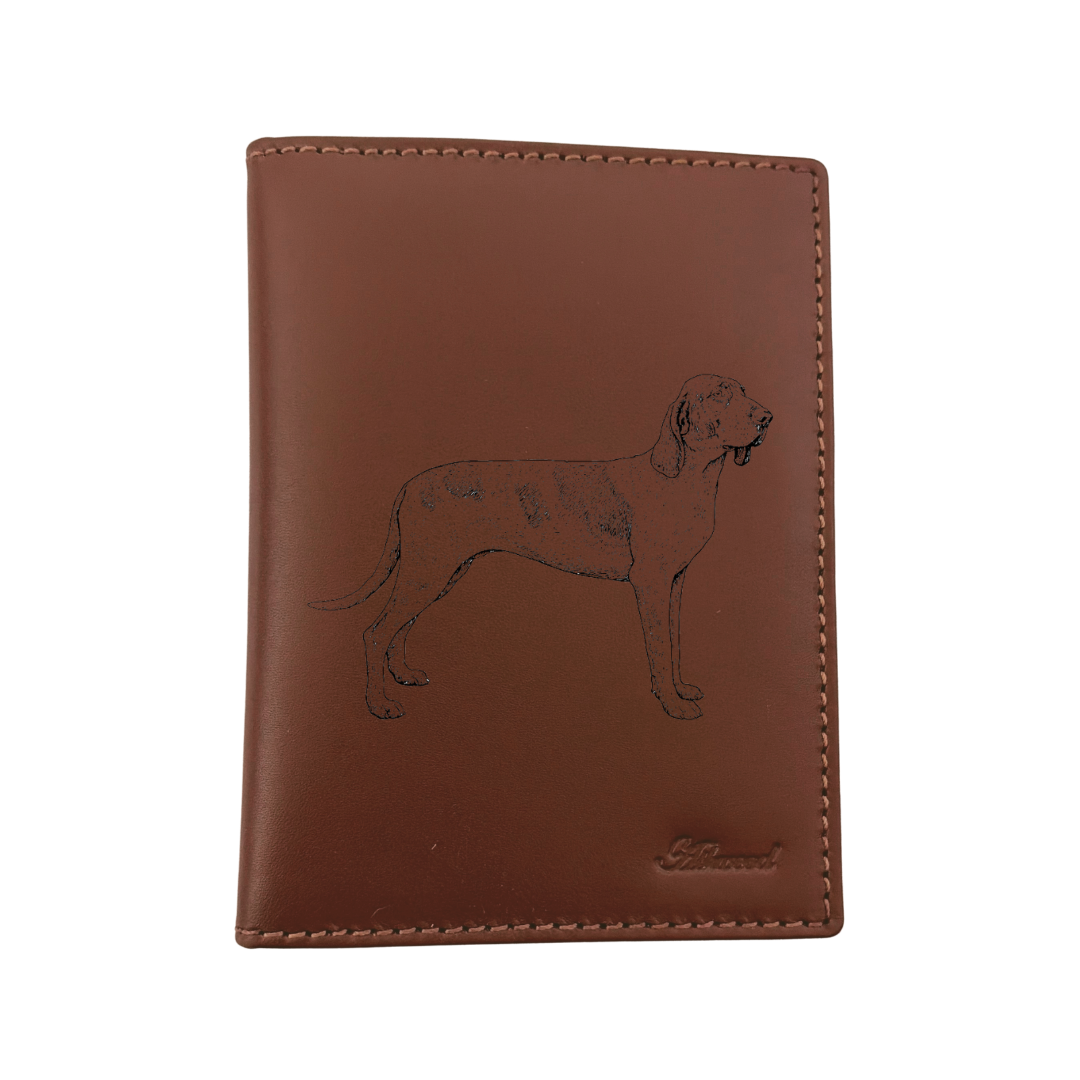 Bracco Italiano Standing Engraved Leather Passport Cover
