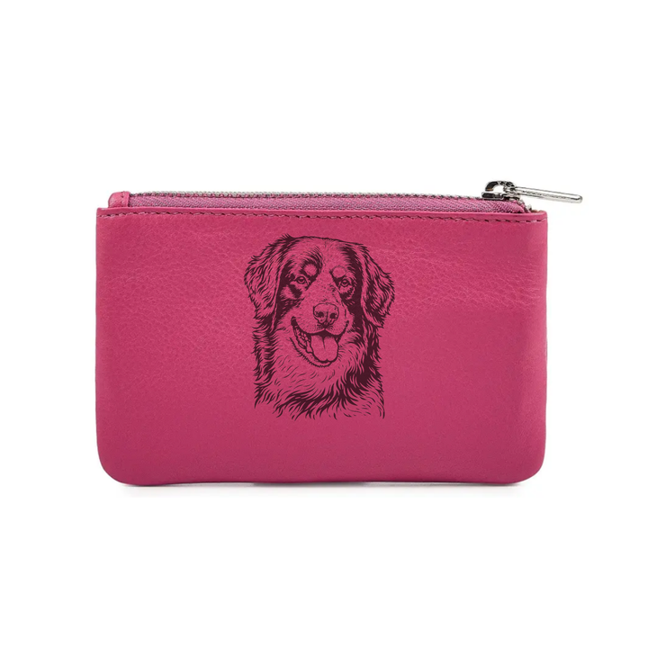 Hovawart Face Engraved Genuine Leather Coin Purse (Multiple Colour Options)