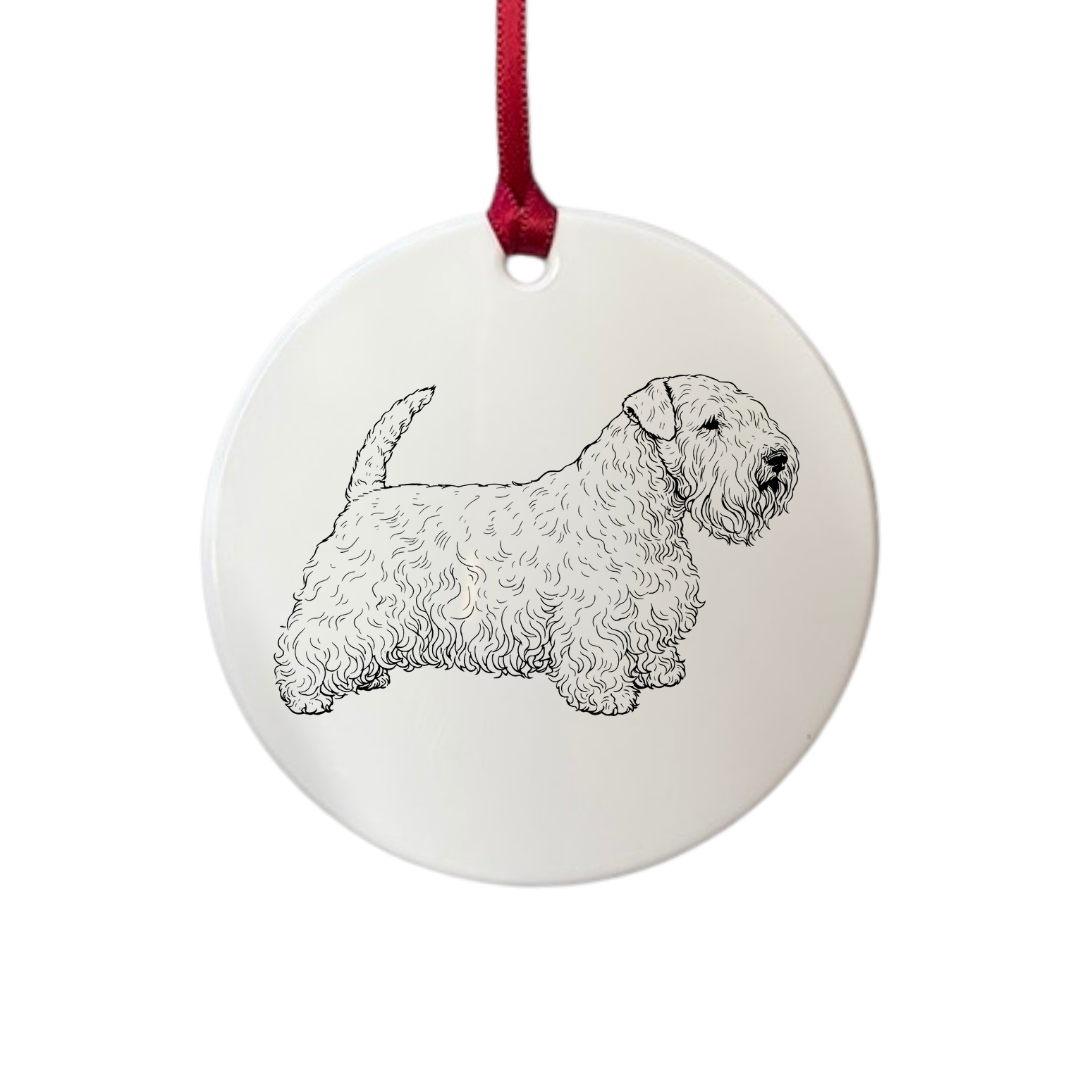 Personalised Sealyham Terrier Standing Engraved White Acrylic Decoration