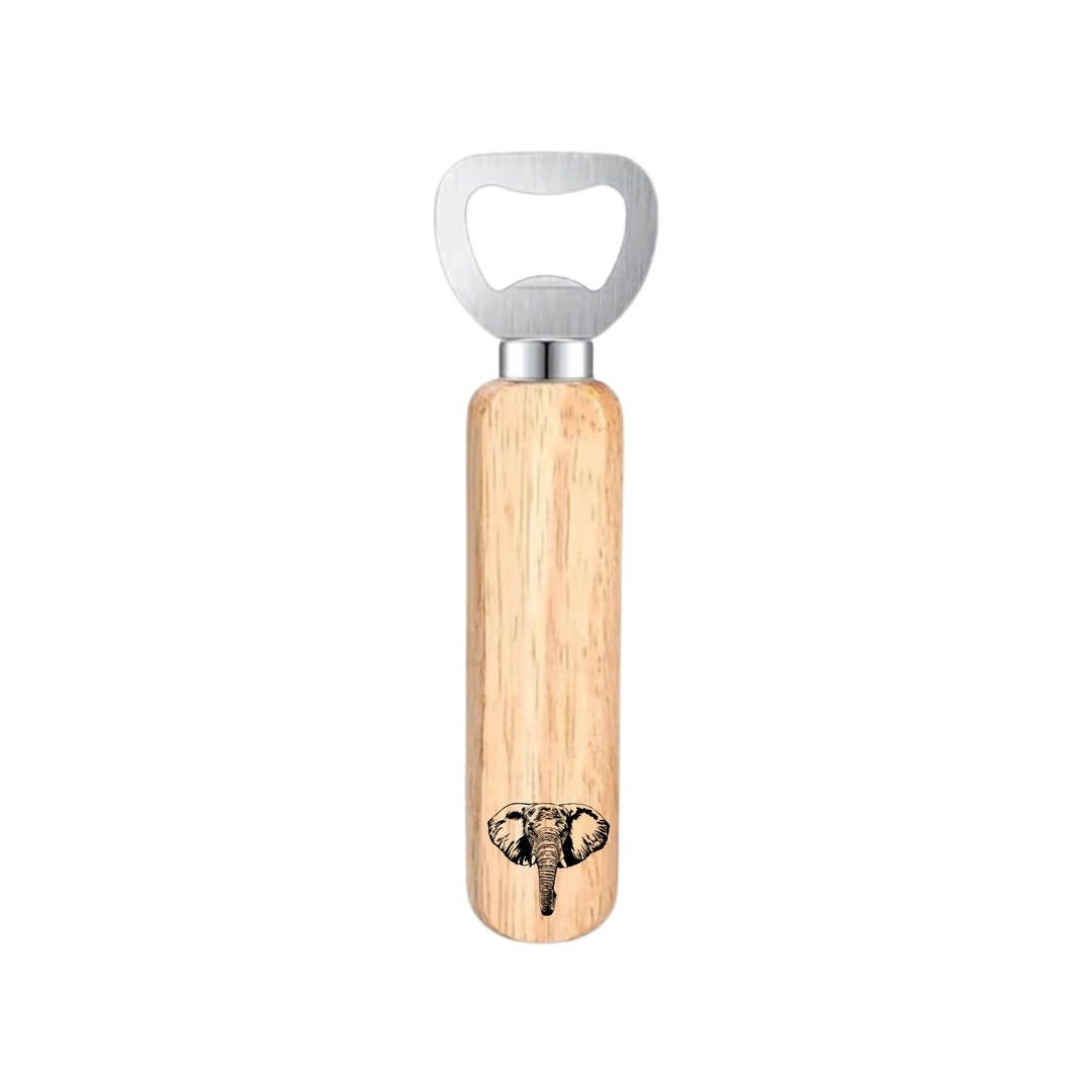 Elephant Engraved Wooden Bottle Opener