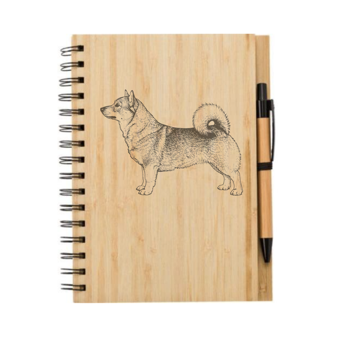 Swedish Vallhund Illustration Engraved Notebook
