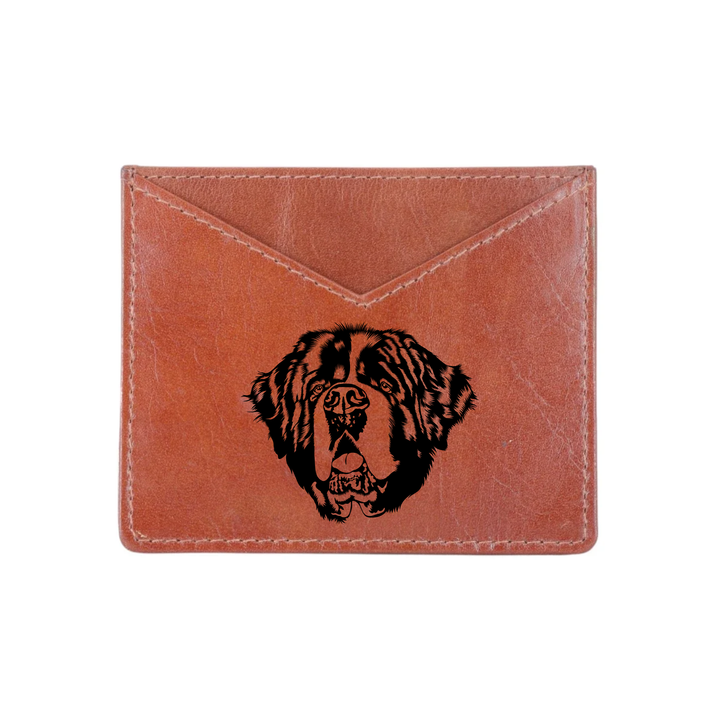 Saint Bernard Engraved Genuine Leather Cardholder
