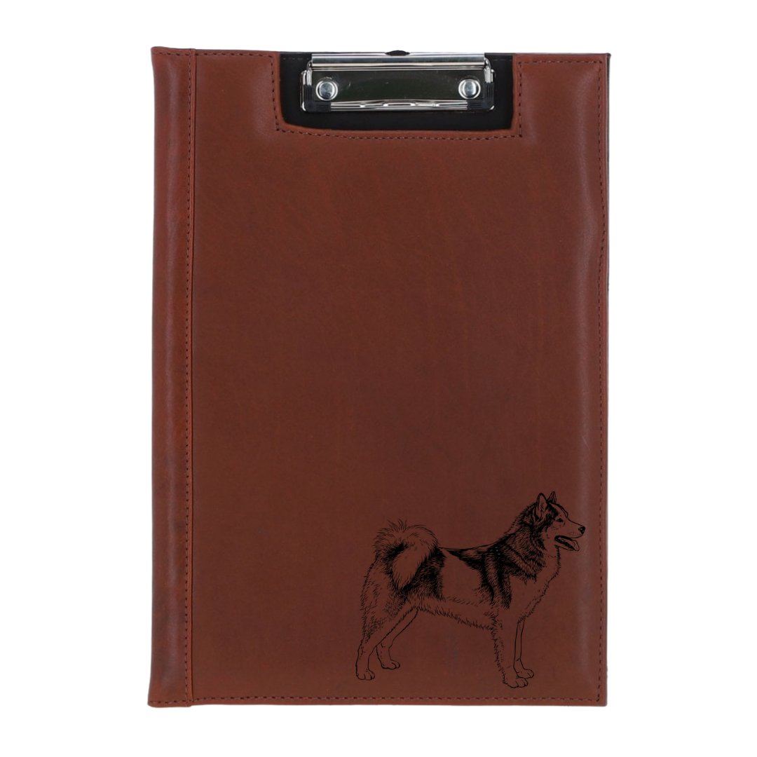 Canadian Eskimo Dog Standing Engraved Leather Clipboard