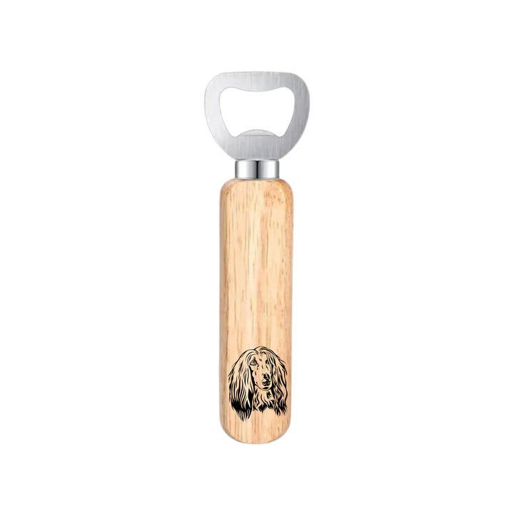 Afghan Hound Face Engraved Wooden Bottle Opener