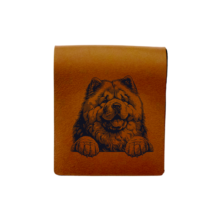 Chow Chow Paws Engraved Genuine Leather Magnetic Bookmark
