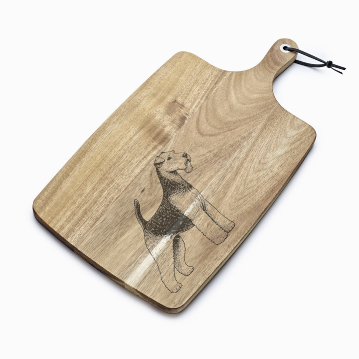 Personalised Welsh Terrier Engraved Acacia Serving Board