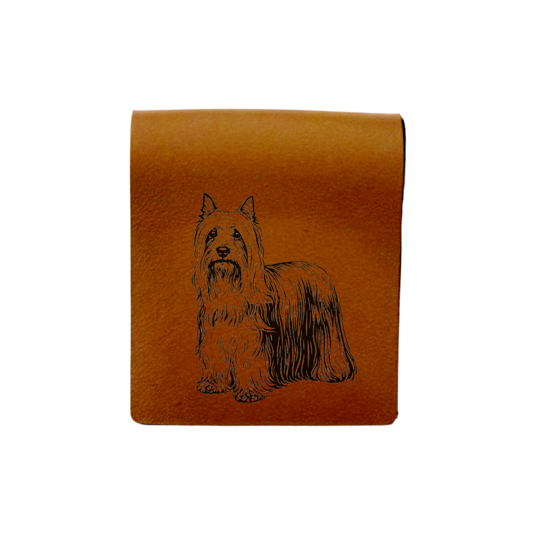 Australian Silky Terrier Engraved Genuine Leather Magnetic Bookmark