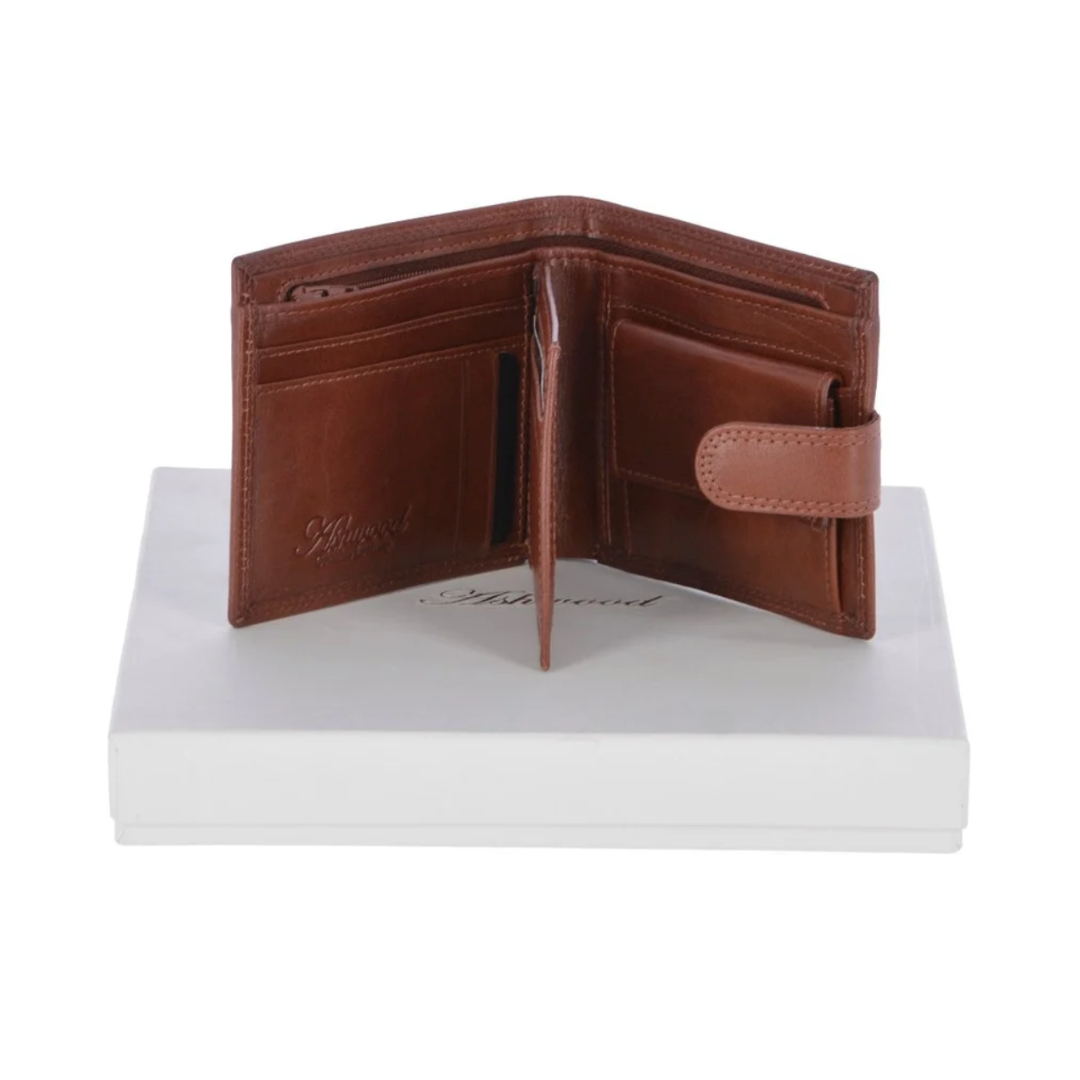 Personalised Bengal Cat Engraved Dark Tan Genuine Leather Wallet